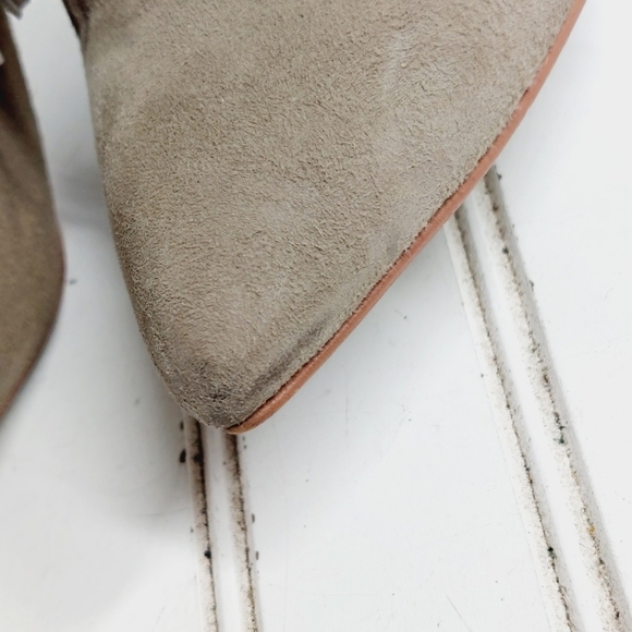 Chinese Laundry Kristin Cavallari Charm Fringe Taupe Brown Suede Bootie K308 - Picture 13 of 14